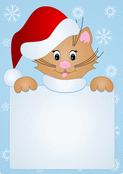 Chat joyeux aux flocons de No&euml;l